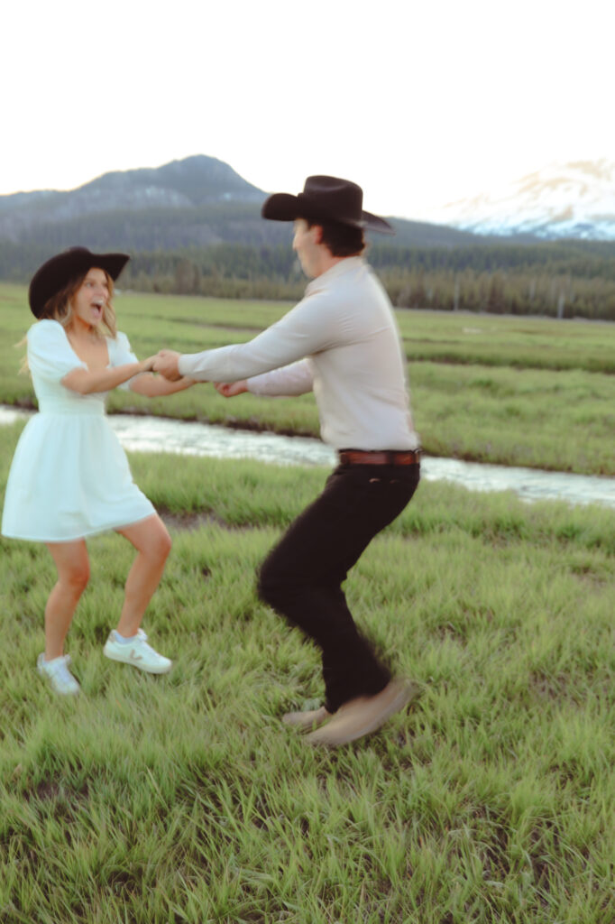 Couple swing dancing