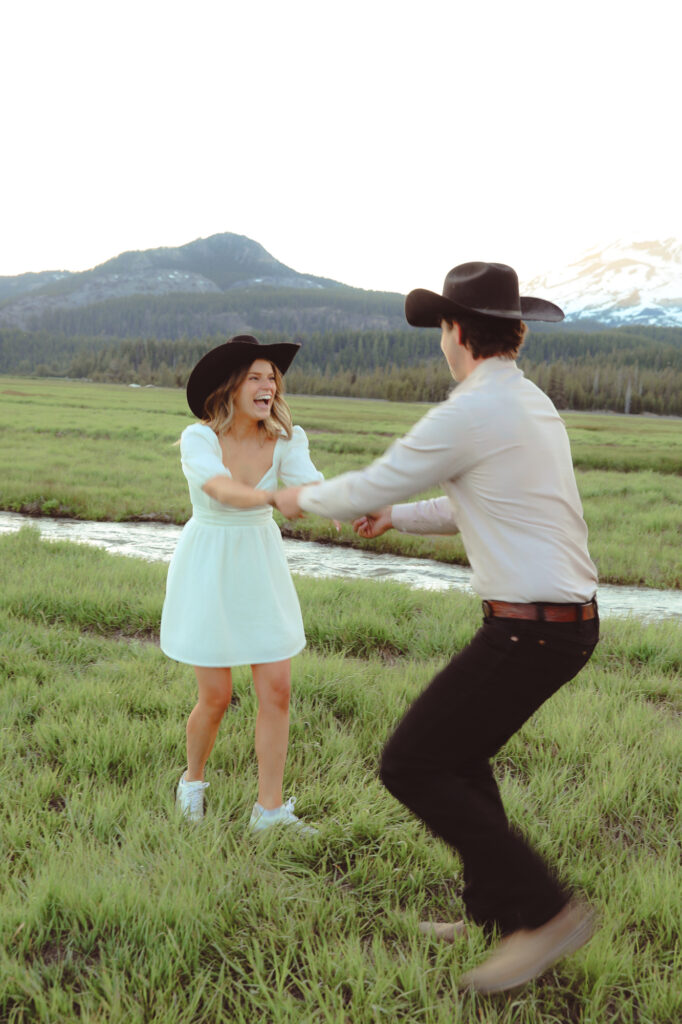 Couple swing dancing