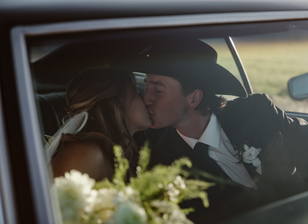 Bride and Groom kissing